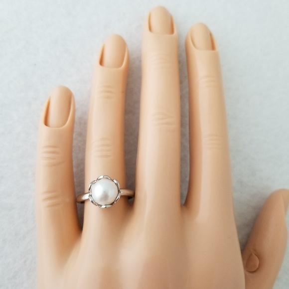 18k Over Sterling Pearl Ring - Picture 6 of 7
